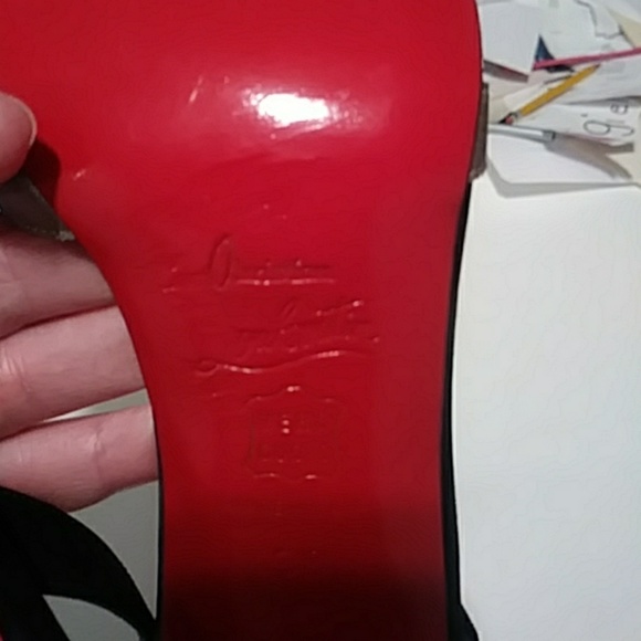 LOUBOUTIN SLING BACKS 3,5 INCH W CRYSTALS SIZE 37 - Picture 6 of 8